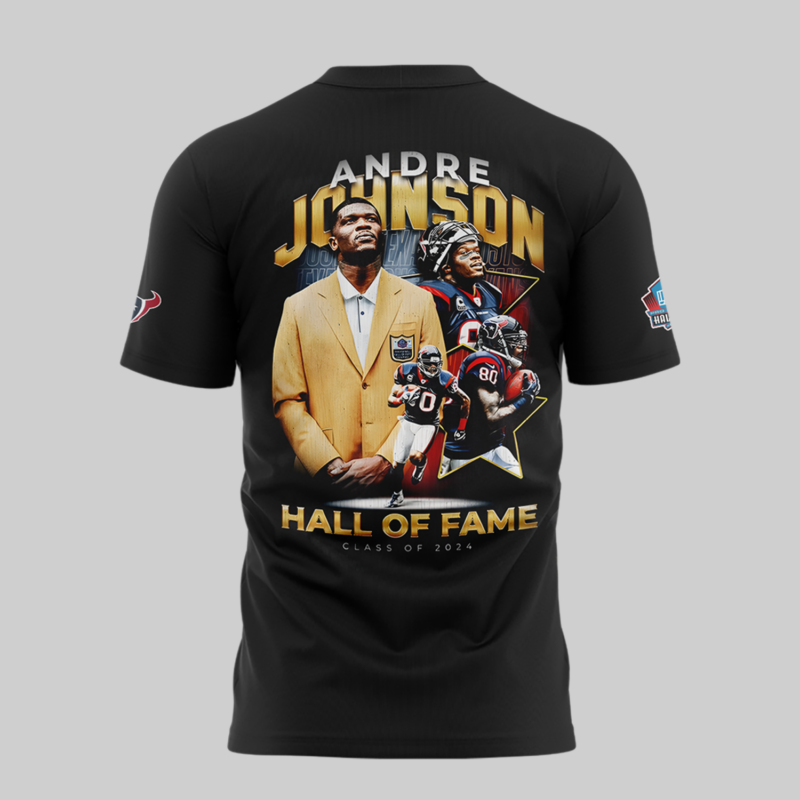 Limited Edition Andre Johnson Hall of Famer TShirt 2024 - Image 3