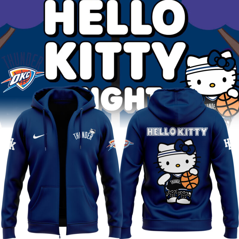 Special New Oklahoma City Thunder x Hello Kitty ZipHoodie 2024