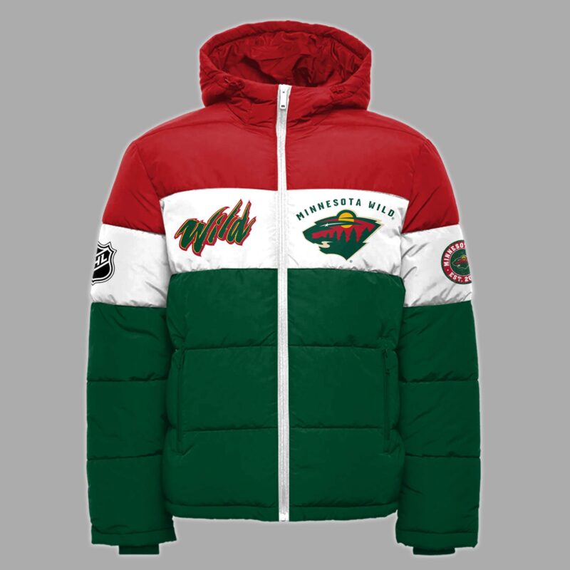 Minnesota Wild 2024 Premium Limited 3D Down Jacket & Bobble Hat - Image 3