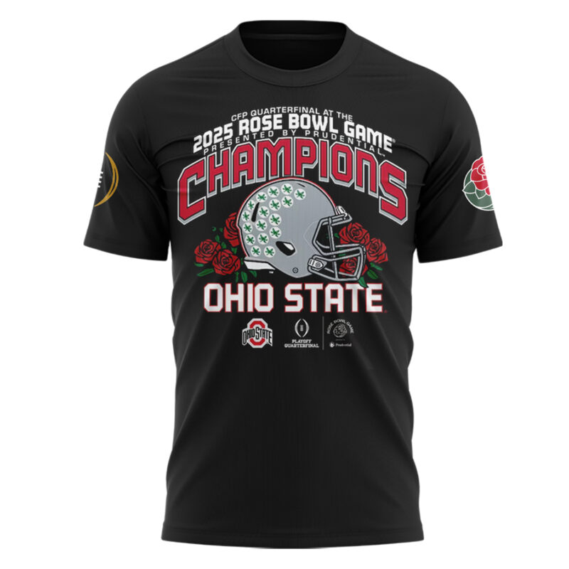 Ohio State Buckeyes College Football Playoff 2025 Rose Bowl Champions Victory Ahead TShirt - Image 2