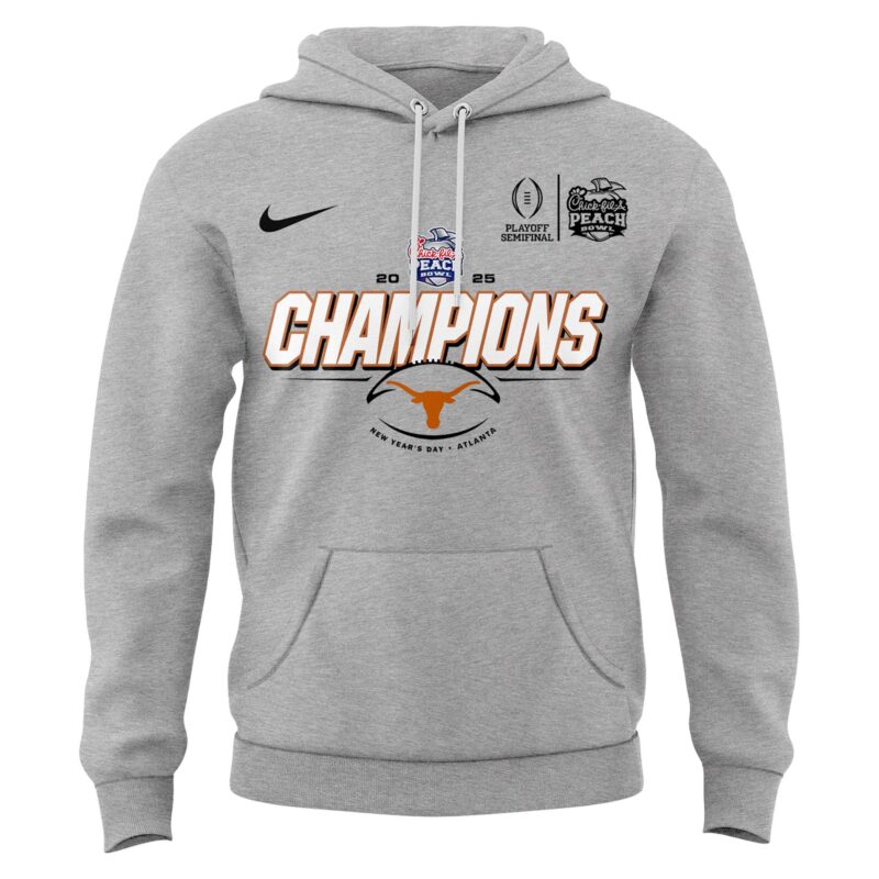 Texas Longhorns College Football Playoff 2025 Peach Bowl Champions Hoodie - Image 2