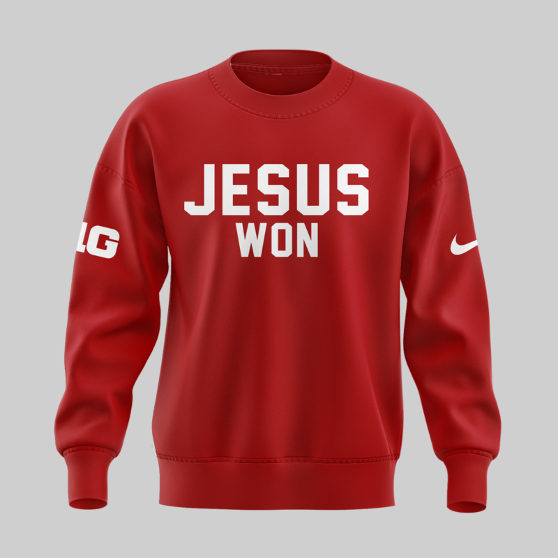 Limited Edition JESUS WON Red SweatShirt 2024 - Image 2
