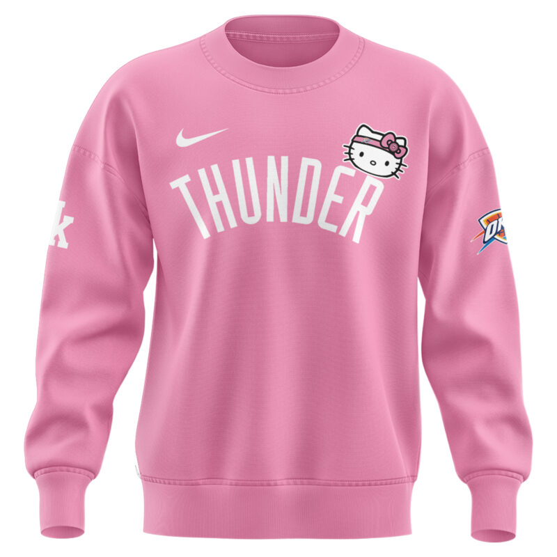 Special New Oklahoma City Thunder x Hello Kitty Pink Sweat 2024 - Image 2