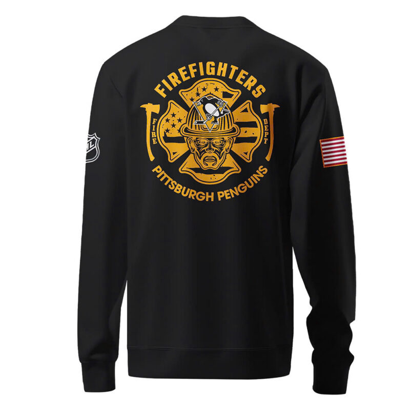 Pittsburgh Penguins x 2024 Firefighter Appreciation Night Premium Limited Long Sleeve Shirt - Image 3