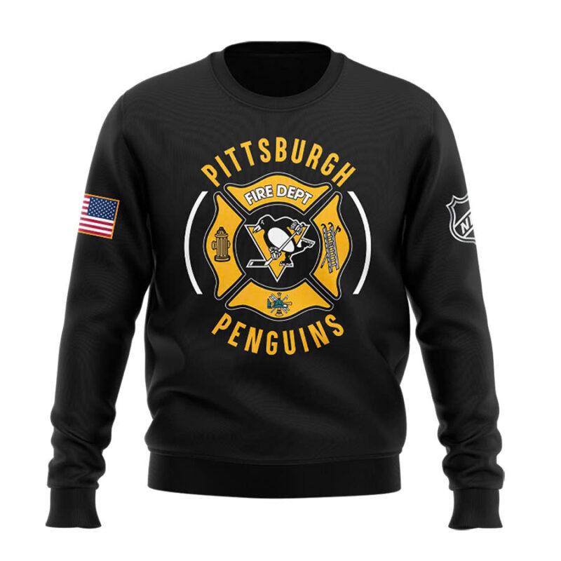 Pittsburgh Penguins x 2024 Firefighter Appreciation Night Premium Limited Sweatshirt - Image 2