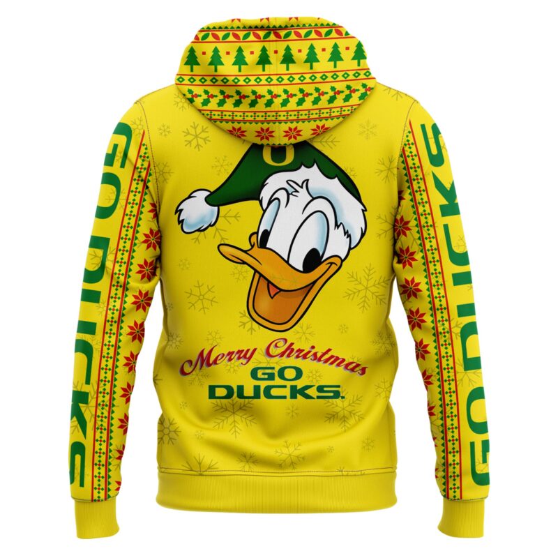 Oregon Ducks Merry Christmas Hoodie 2024 - Image 3