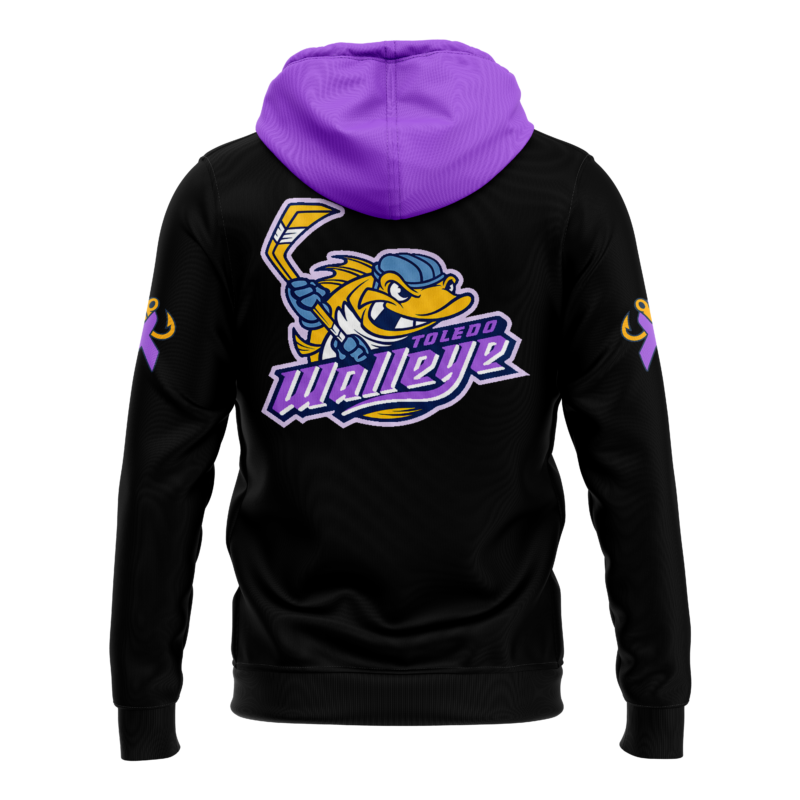Toledo Walleye x Hockey Fight Cancer Night 2024 Hoodie - Image 3