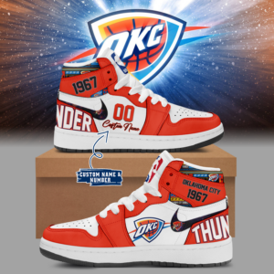 _Special New Oklahoma City Thunder Air Jordan1 Custom Name and Number