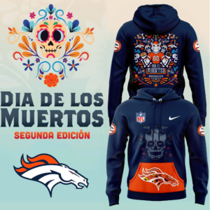 Denver Broncos 2024 MLB Dia De Los Muertos Premium Limited Hoodie V2