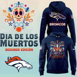 Denver Broncos 2024 MLB Dia De Los Muertos Premium Limited Hoodie V3