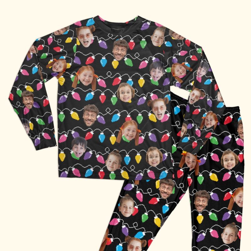 Custom Face Christmas Family Silly Xmas Leds - 6-10 Photos - Personalized Pajamas - Image 2
