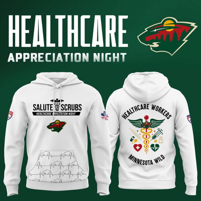 Minnesota Wild x 2025 Healthcare Appreciation Night Premium Limited Pullover Hoodie (White)