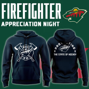 Minnesota Wild x 2024 Firefighter Appreciation Night Premium Limited Hoodie v2