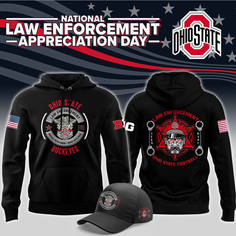 Men's Ohio State Buckeyes 2024 First Responders Law Enforcement Appreciation Day Premium Limited Pullover Hoodie