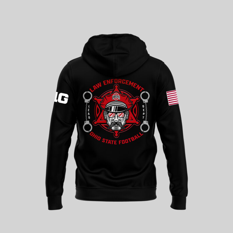 Men's Ohio State Buckeyes 2024 First Responders Law Enforcement Appreciation Day Premium Limited Pullover Hoodie - Image 3