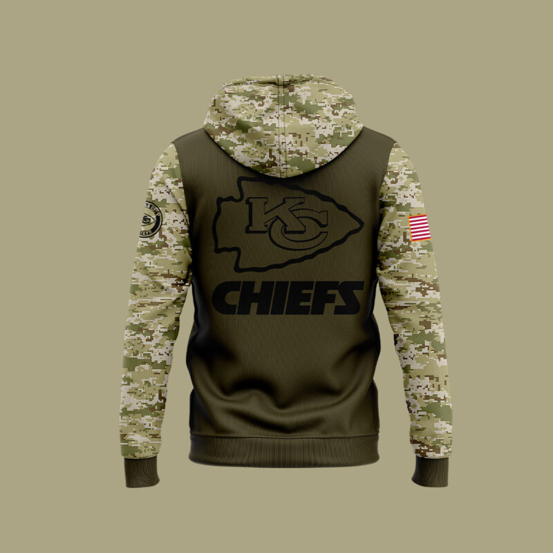 Kansas City Chiefs Nike Camo 2024 Salute to Service Hoodie V2 - Image 3