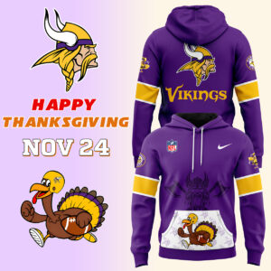Minnesota Vikings 2024 Thanksgiving Premium Limited Pullover Hoodie