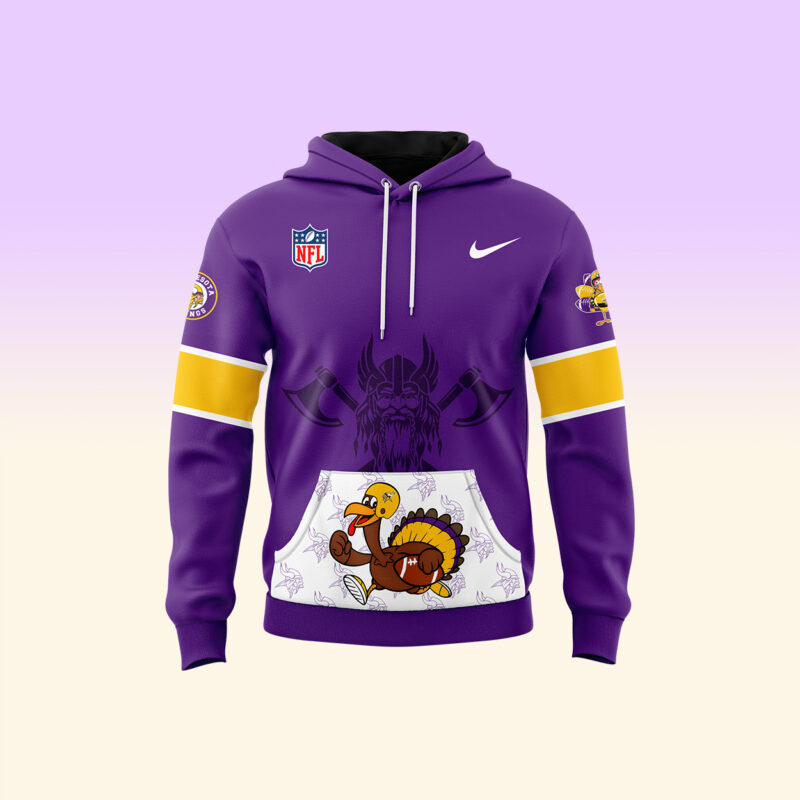 Minnesota Vikings 2024 Thanksgiving Premium Limited Pullover Hoodie - Image 2