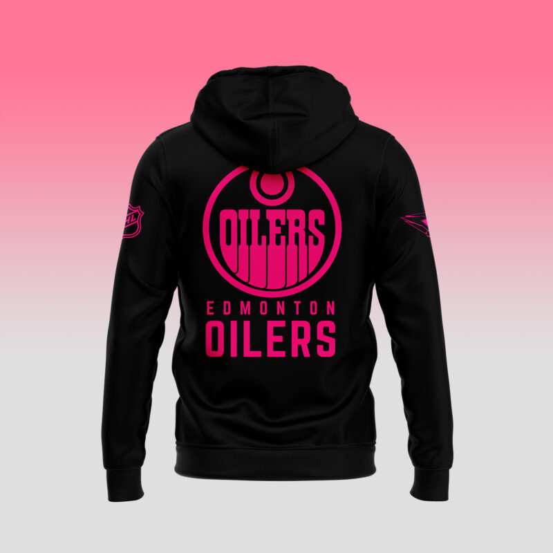 Men’s Nike Edmonton Oilers 2024 NHL Breast Cancer Awareness Month Pullover Hoodie - Image 3