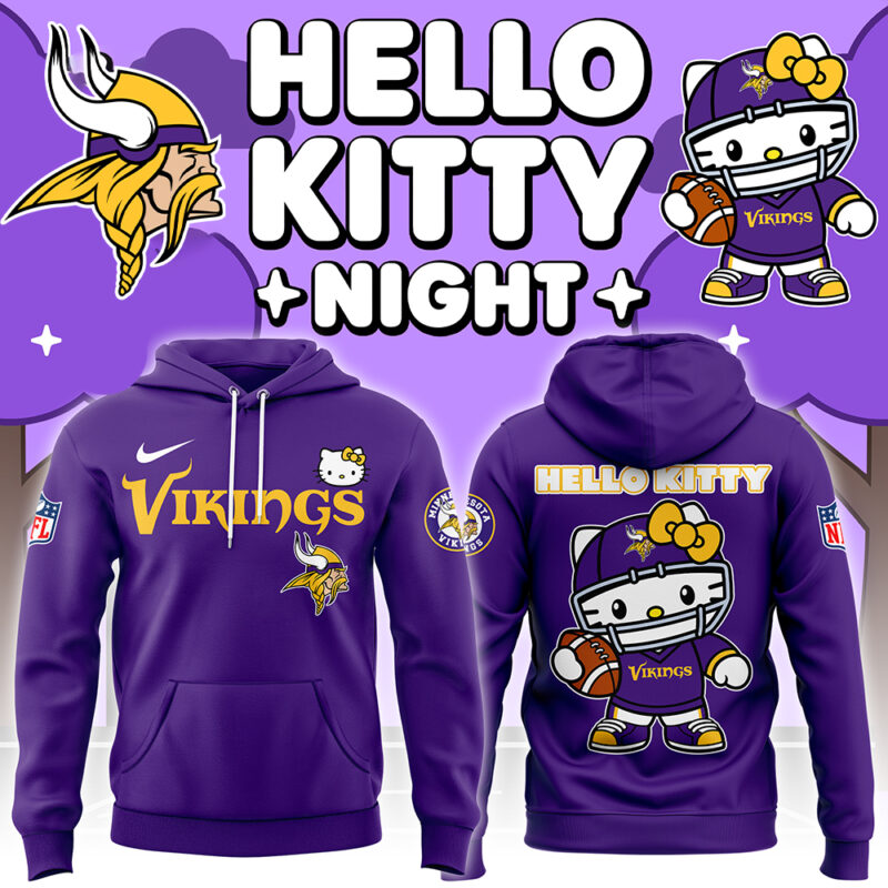Minnesota Vikings x 2024 Hello Kitty Night Premium Limited Hoodie