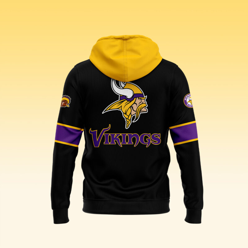 Minnesota Vikings 2024 Thanksgiving Premium Limited Pullover Hoodie - Image 3