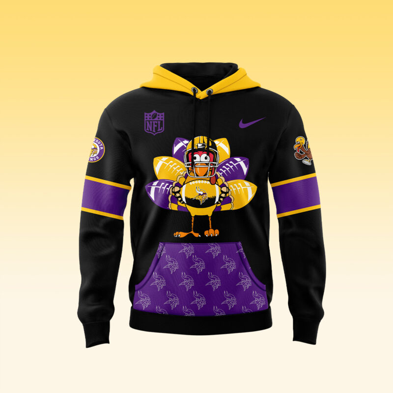 Minnesota Vikings 2024 Thanksgiving Premium Limited Pullover Hoodie - Image 2