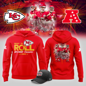 Men's Nike Red Kansas City Chiefs 2024 AFC West Division Champions Locker Room Trophy Collection Premium Pullover Hoodie V4