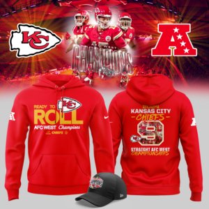 Men's Nike Red Kansas City Chiefs 2024 AFC West Division Champions Locker Room Trophy Collection Premium Pullover Hoodie V3