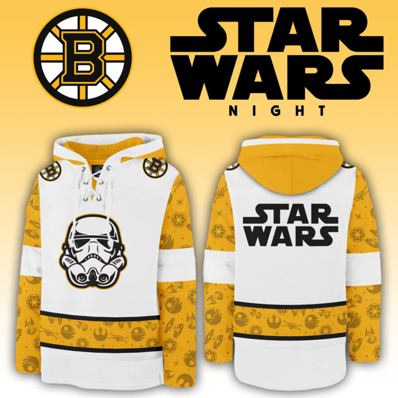 2024 Boston Bruins x Star Wars Night Lace Up Hoodie