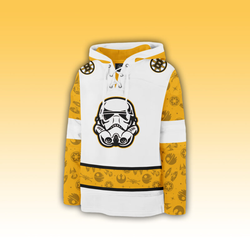 2024 Boston Bruins x Star Wars Night Lace Up Hoodie - Image 3