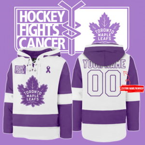 Toronto Maple Leafs x Hockey Fight Cancer 2024 Personalized Lace Up Hoodie
