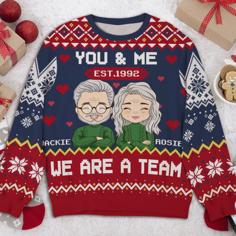 We Are A Team - Personalized Custom All-Over-Print Sweater - Image 3
