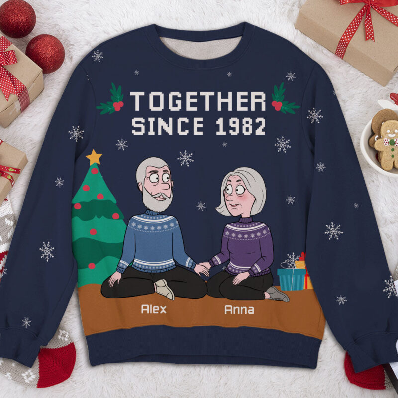 Together Since - Personalized Custom All-Over-Print Sweater - Image 2