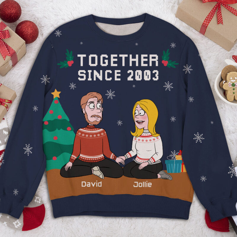 Together Since - Personalized Custom All-Over-Print Sweater - Image 3