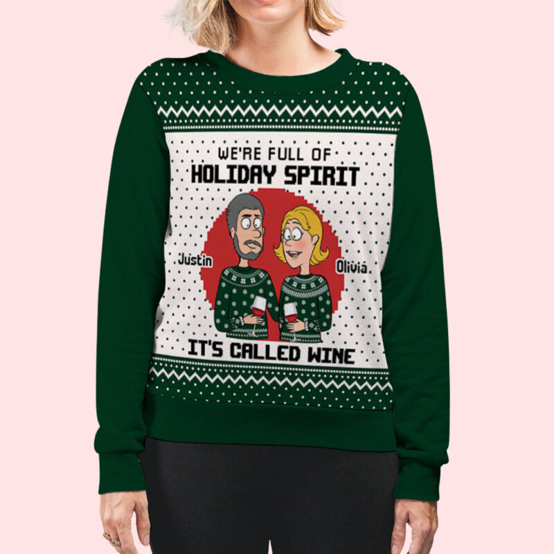 Holiday Spirit - Personalized Custom All-Over-Print Sweater - Image 2
