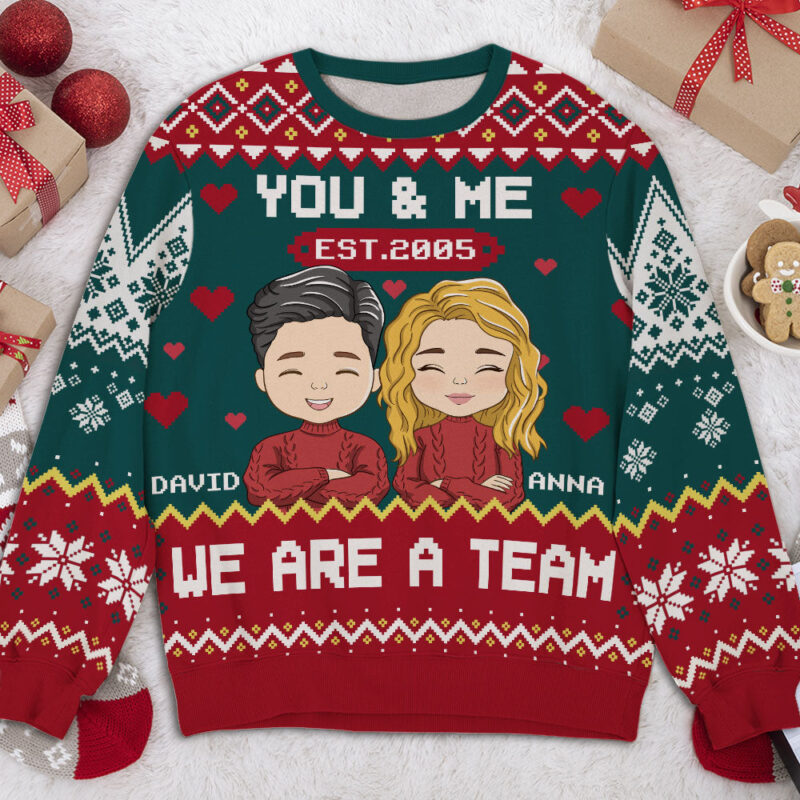 We Are A Team - Personalized Custom All-Over-Print Sweater - Image 4