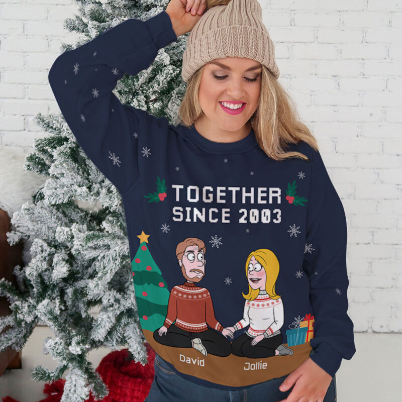 Together Since - Personalized Custom All-Over-Print Sweater - Image 4