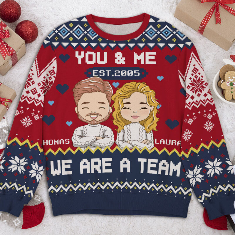 We Are A Team - Personalized Custom All-Over-Print Sweater - Image 5