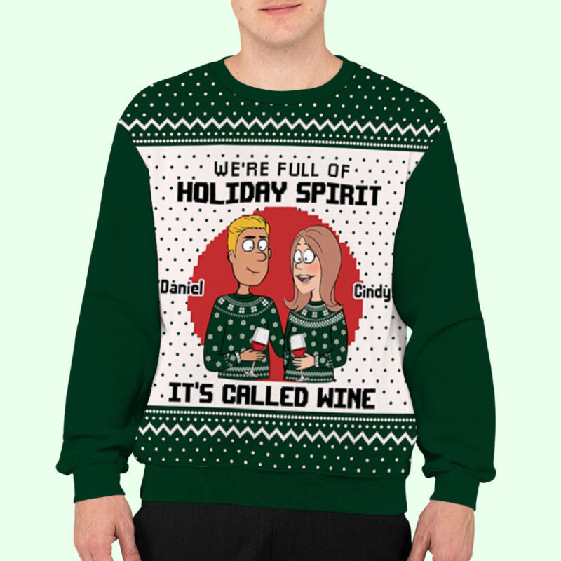 Holiday Spirit - Personalized Custom All-Over-Print Sweater - Image 3