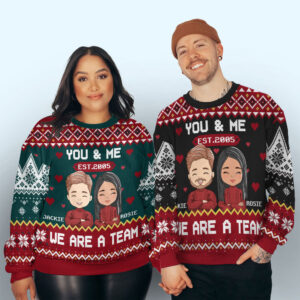 We Are A Team - Personalized Custom All-Over-Print Sweater