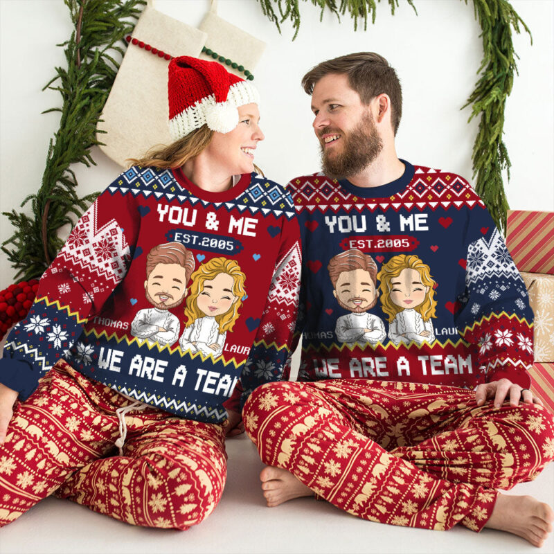 We Are A Team - Personalized Custom All-Over-Print Sweater - Image 2