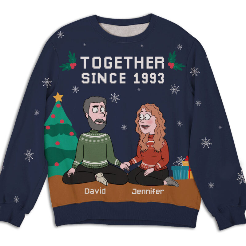 Together Since - Personalized Custom All-Over-Print Sweater