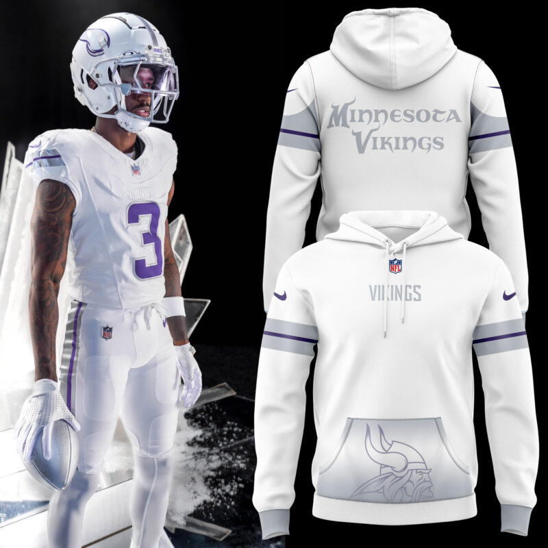 Minnesota Vikings Ice White Hoodie 2024