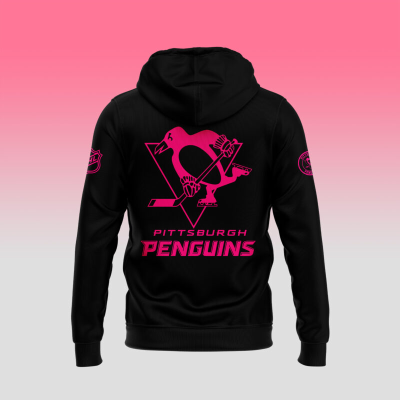 Men’s Nike Pittsburgh Penguins 2024 NHL Breast Cancer Awareness Month Pullover Hoodie - Image 3