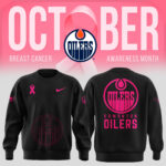 Unisex Nike Pro Edmonton Oilers 2024 NHL Breast Cancer Awareness Month Sweatshirt