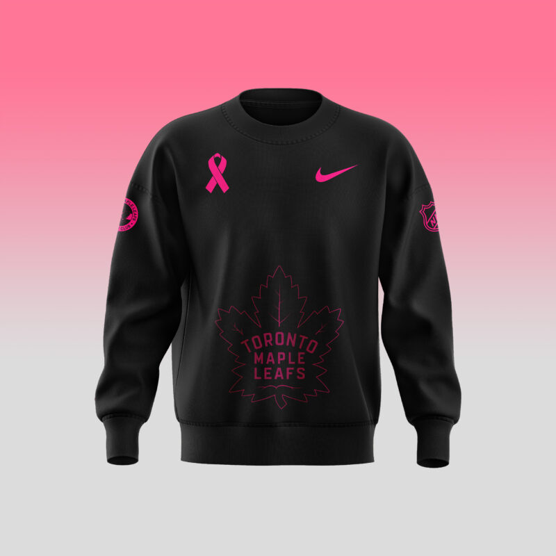 Unisex Nike Pro Toronto Maple Leafs 2024 NHL Breast Cancer Awareness Month Sweatshirt - Image 2