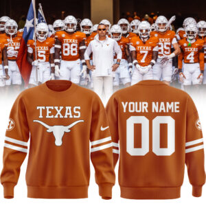 Texas Football  Limited Edition SWEATSHIRT  Custom Number and Custom Name