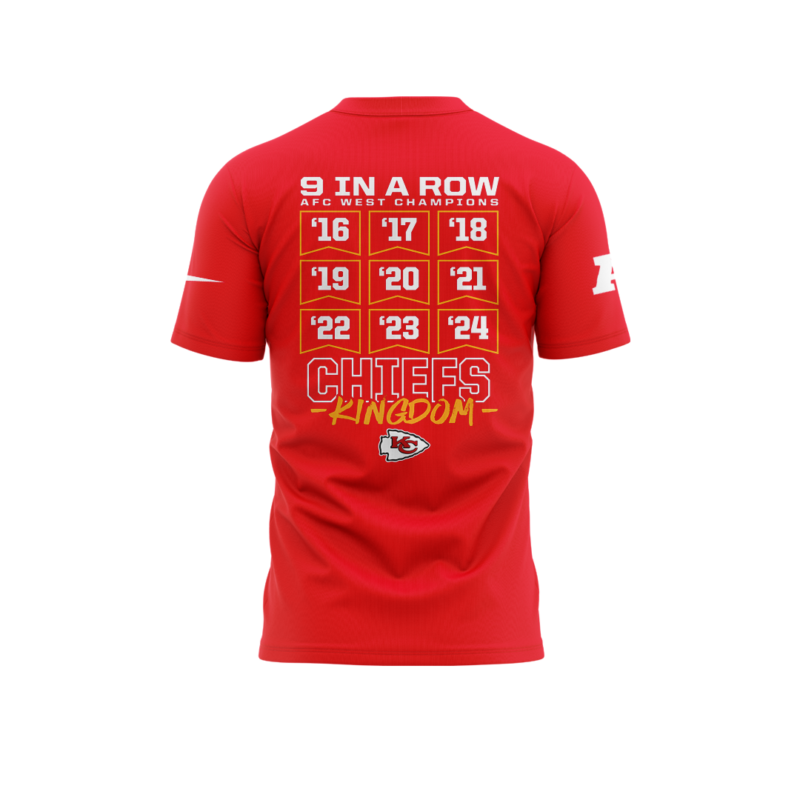Unisex's Nike Red Kansas City Chiefs 2024 AFC West Division Champions Locker Room Trophy Collection Premium Tee - Image 3