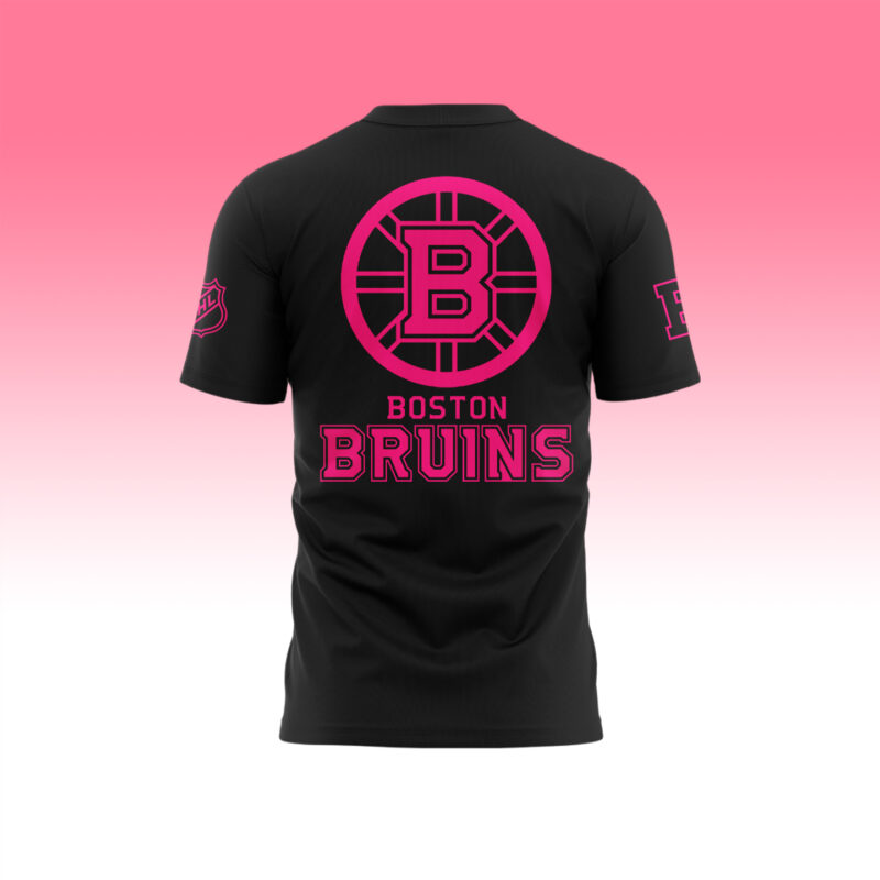 Unisex Nike Pro Boston Bruins 2024 NHL Breast Cancer Awareness Month Premium Tee - Image 3