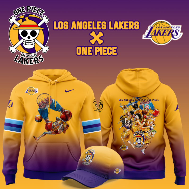Los Angeles Lakers x Franky One Piece the Straw Hat Pirates Hoodie - Image 5